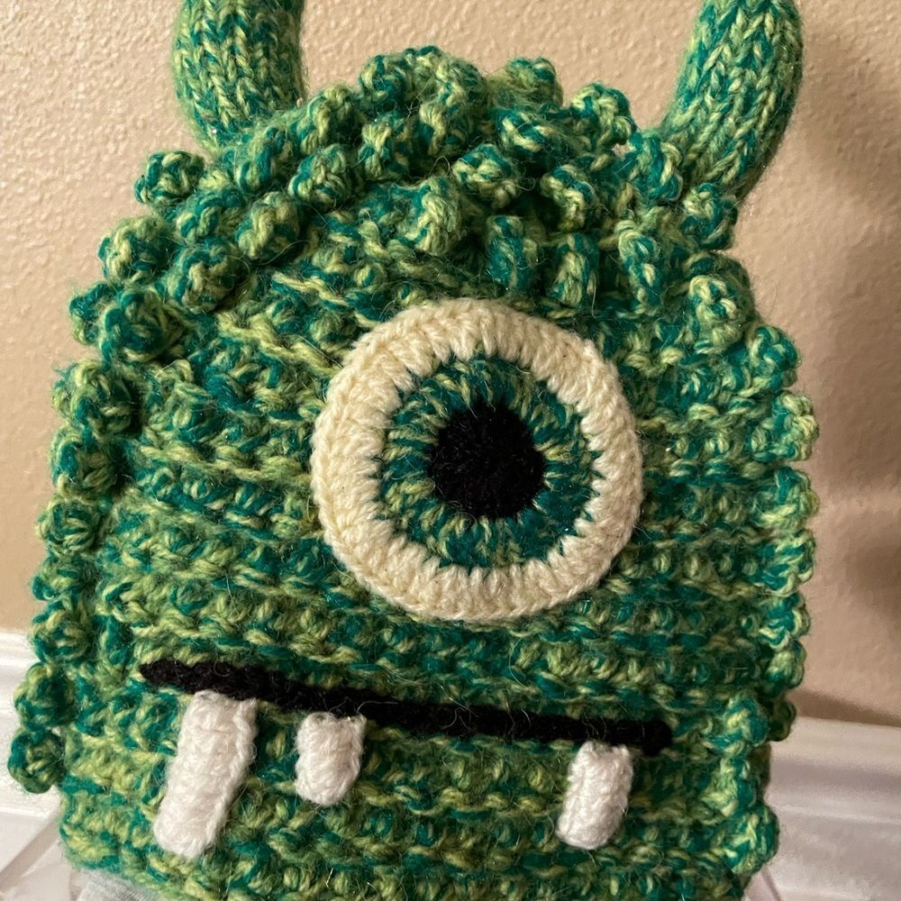 Andes Gifts Kids Hand Crocheted Monster Hat Ages 5-8